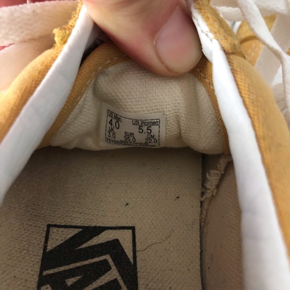 Mens Vans unisex yellow old skool men’s size 4 skate boarding shoe suede tips - Picture 7 of 7